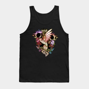 Beautiful fantasy bird and flowers Tank Top